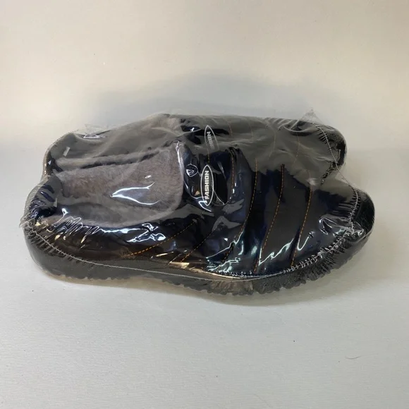 Fashion Fur Lined Slippers Mens 7 Black - Picture 1 of 7